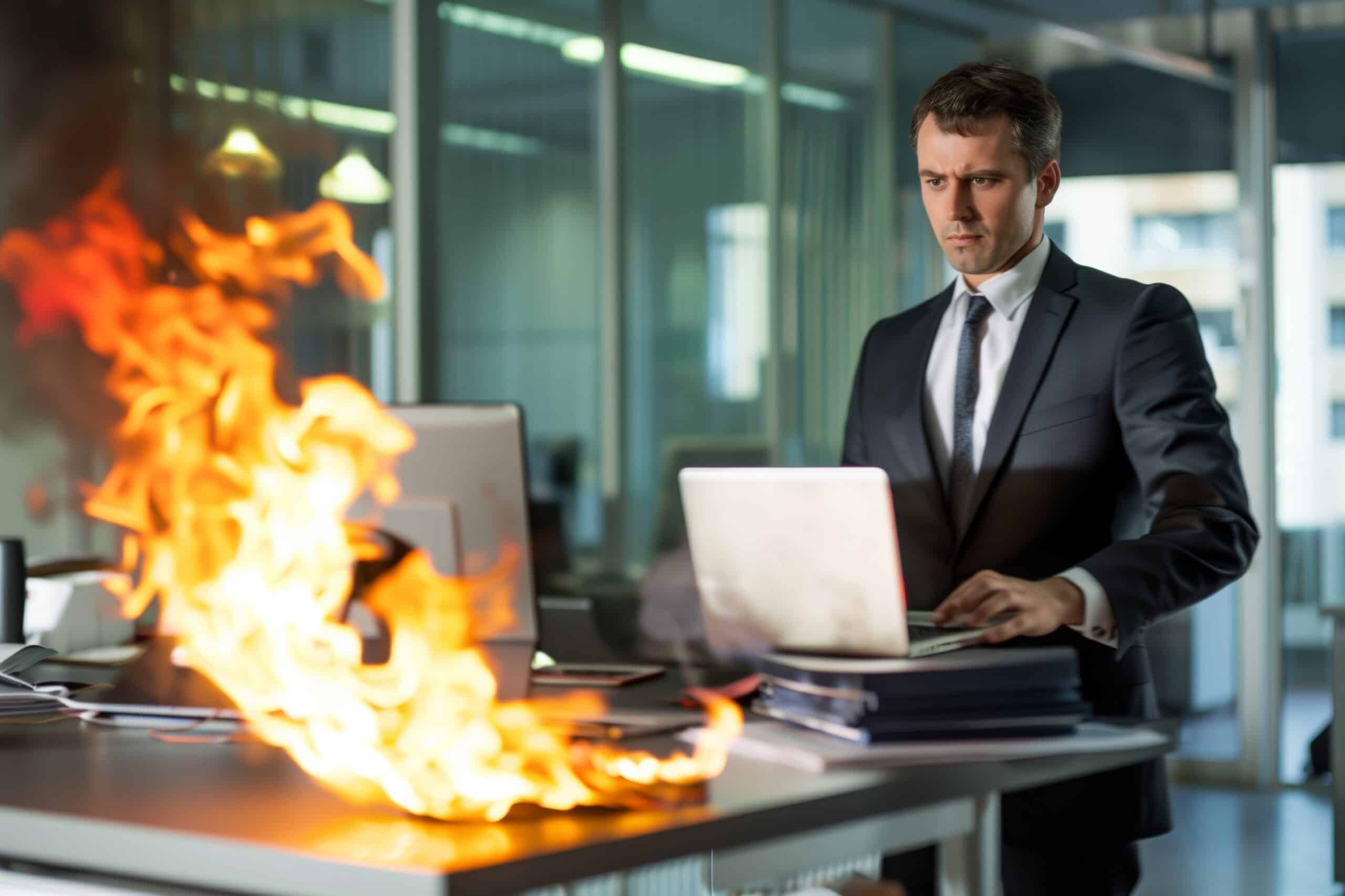 businessman-with-laptop-office-desk-fire.